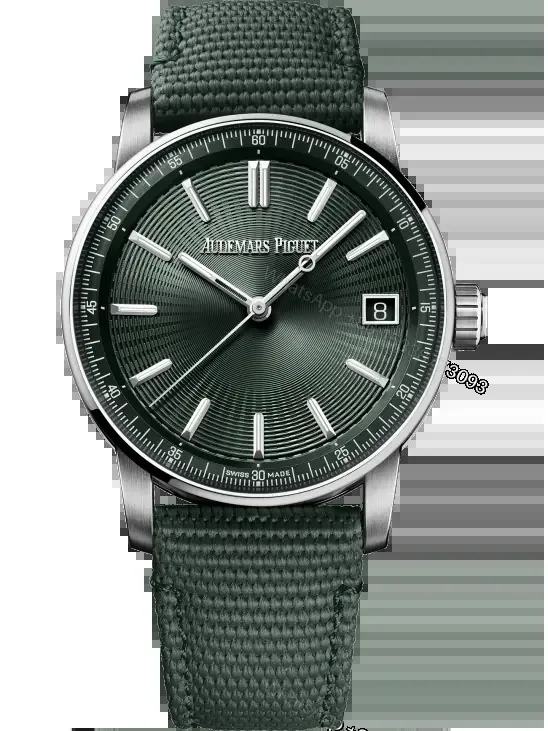 View 1 of KZ Factory Audemars Piguet CODE 11.59 Green Dial Stainless Steel Watch with Fabric Strap