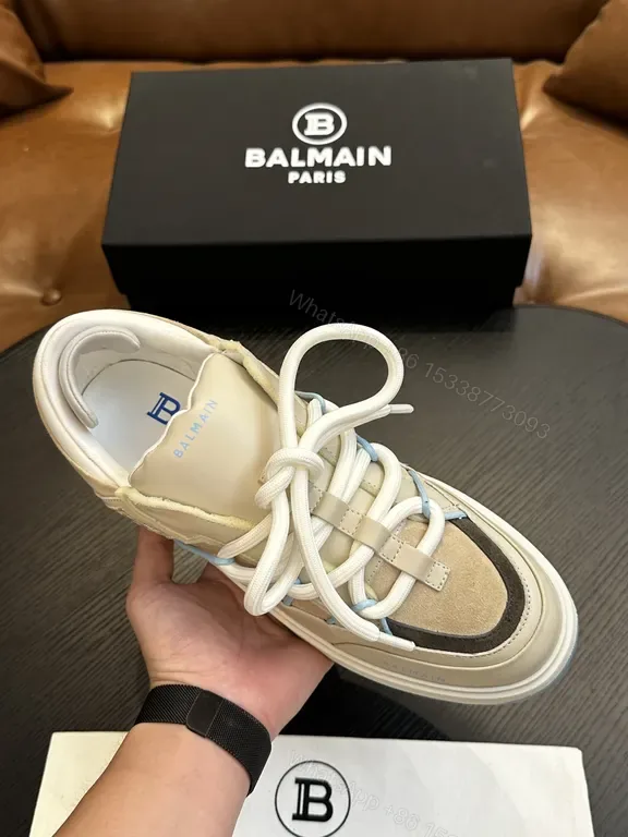 View 1 of Neutral Blend High-Top Sneakers: Luxe Texture & Comfort