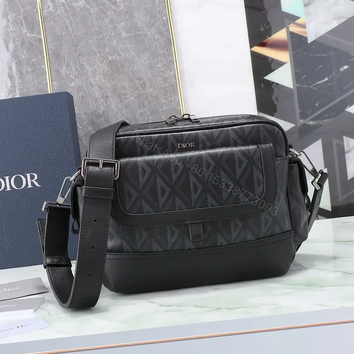 View 1 of Structured Iconic Crossbody: Black/Gray Premium Geometric Texture Tote Bag