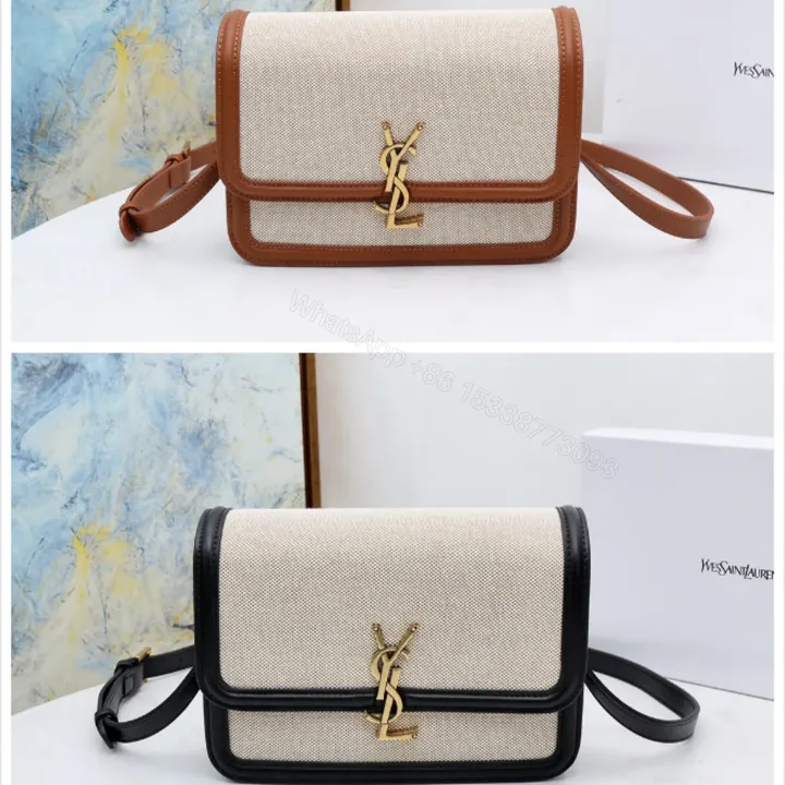 View 1 of SAINT LAURENT Solferino Medium Cotton And Leather Shoulder Bag