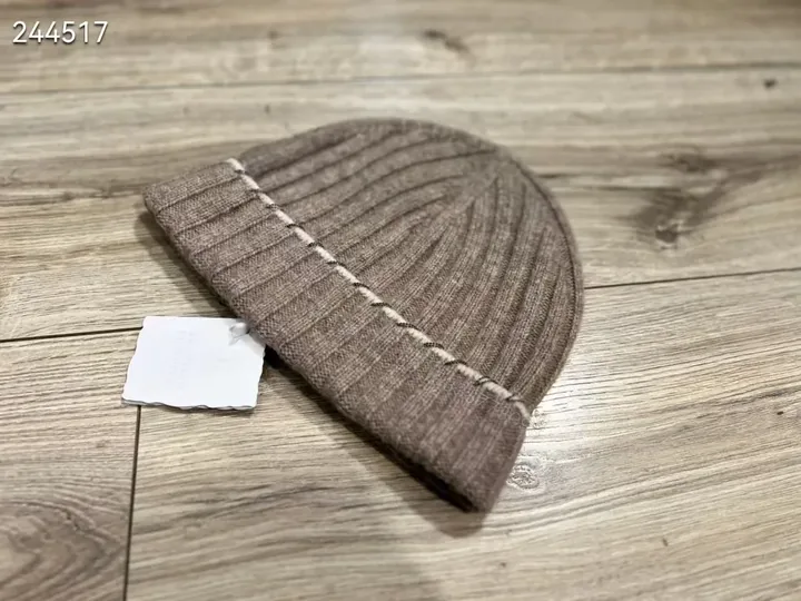 View 1 of Taupe Knit Beanie: Premium Ribbed Warmth, Unisex Style