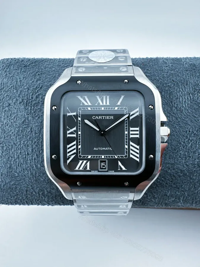 View 1 of Elegant cartier santos green dial replica 40MM WSSA0061