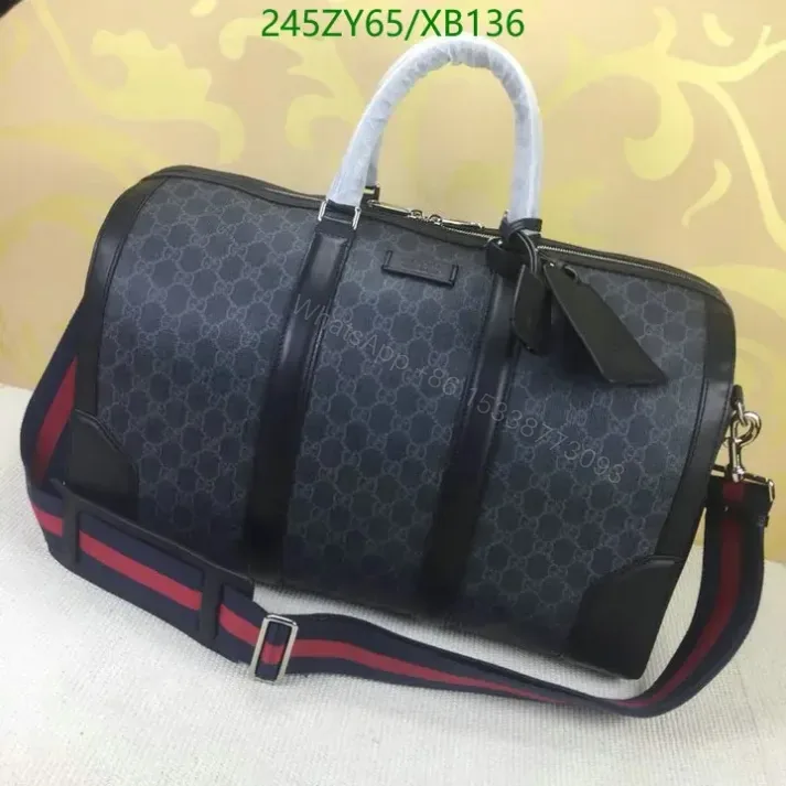 View 1 of Gucci GG Carry-On Duffle Black Knockoff Bag XB1365 – Quality 1:1