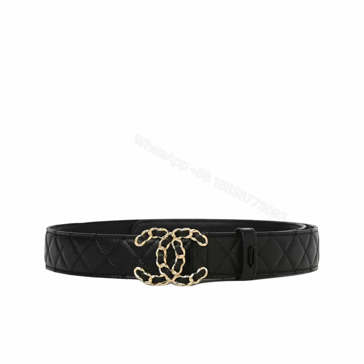 View 1 of CHANEL CC BELT GOLD CHAIN AND BLACK 28MM