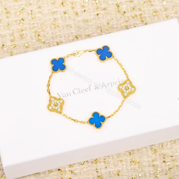 View 1 of 高仿首飾VanCleef&Arpels*RO9LW00四葉草5花手鏈黃金款