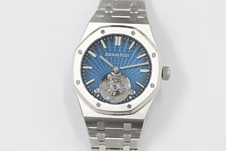View 1 of APS Factory Audemars Piguet Royal Oak Ultra-Thin Tourbillon Watch – Blue Dial, Stainless Steel Case, V2 Upgrade Edition 2020 Model 26522CE.00.1220TI.01