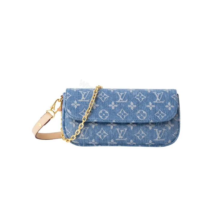 View 1 of Louis Vuitton Wallet On Chain Ivy Monogram Denim Blue 23Cm