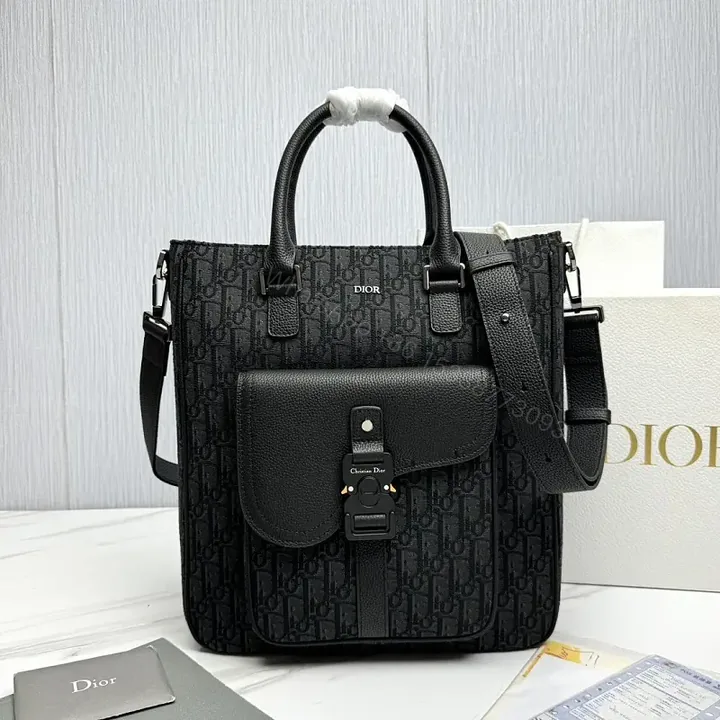 View 1 of Compact Luxury Messenger Backpack: Monogram Texture, All‐Day Comfort
