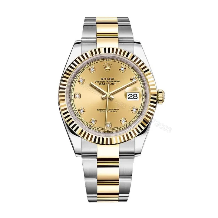 View 1 of Rolex Datejust 41 126333 Super Clone : Two-Tone Yellow Rolesor Champagne Dial