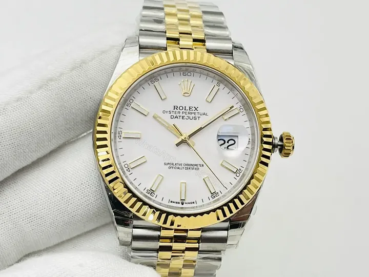 View 1 of Fake Rolex Datejust White Stick Best Jubilee Bracelet 41MM 126333-0016