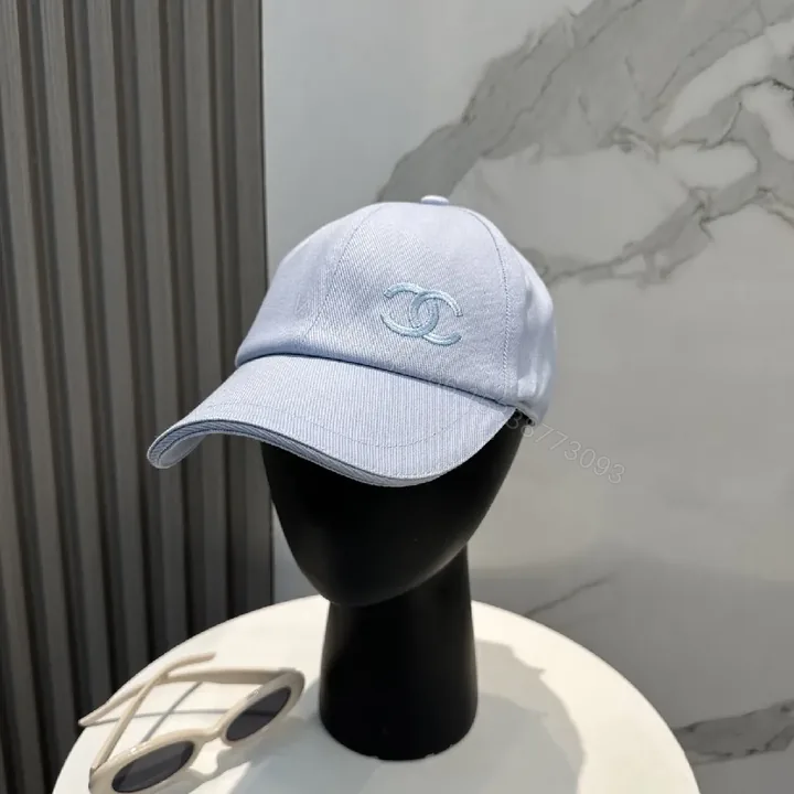 View 1 of Light Wash Cap with Subtle Monogram—Premium, Curved Brim Cap