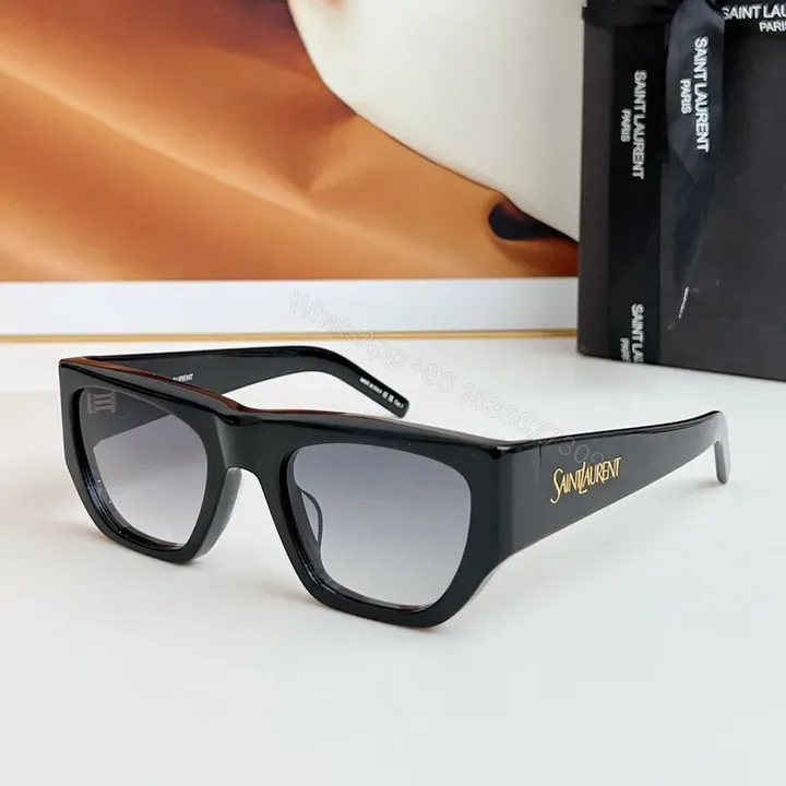 View 1 of Black Acrylic Cat-Eye Sunglasses | Luxe Saint Laurent-Inspired Comfort