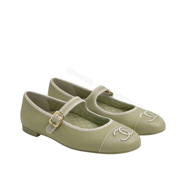 View 1 of Chanel Mary Jane Ballet Flat Dark Green