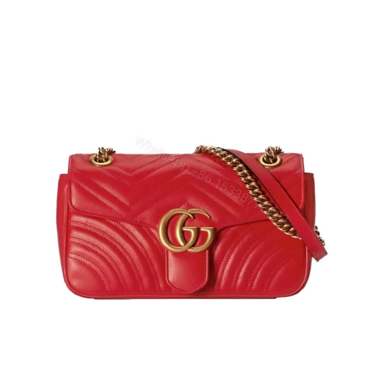 View 1 of Gucci GG Marmont Medium Shoulder Bag Red 26Cm