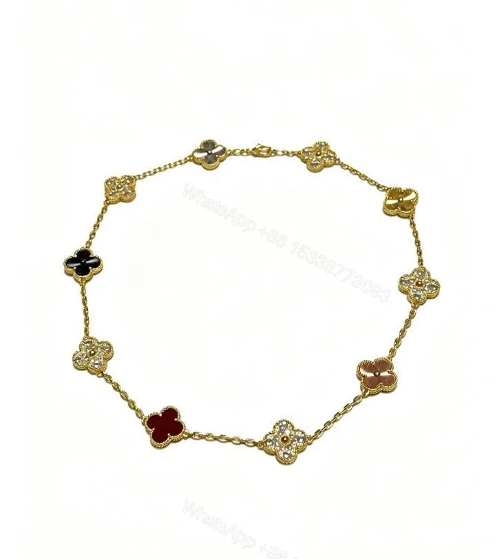View 1 of Van Cleef Arpels Alhambra Dupe Multicolor 10-Motif Clover Necklace