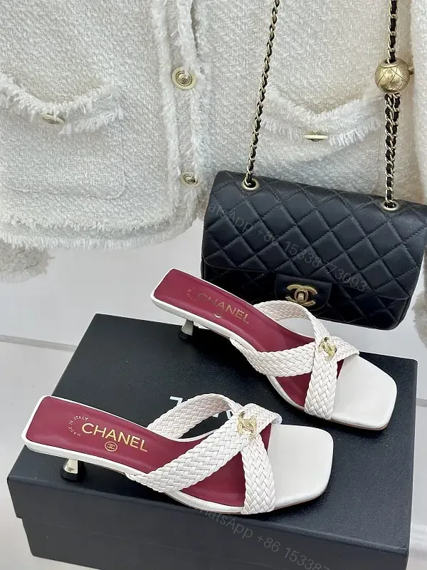 View 1 of Pink Leather Modern Braided Strap Sandals