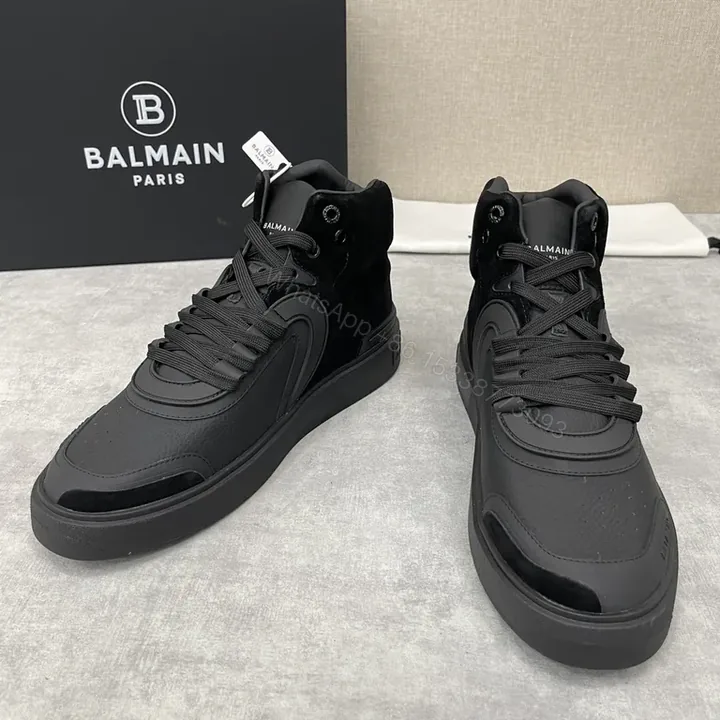 View 1 of Monochrome Balmain High-Top: Premium Leather Sneaker