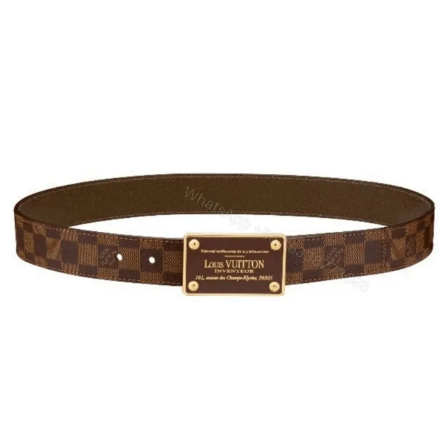 View 1 of LOUIS VUITTON INVENTEUR DAMIER EBENE/GRAPHITE BELT – B159