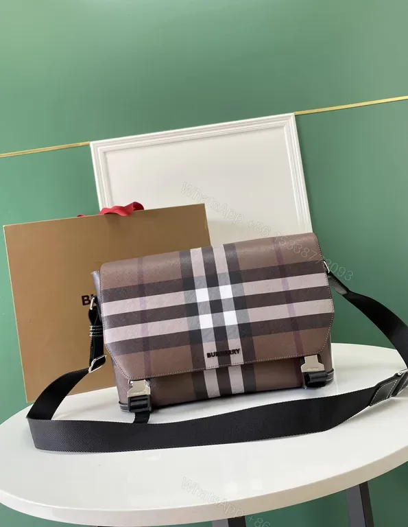 View 1 of Structured Plaid Messenger Bag â€“ Everyday Luxury, All-Day Versatility