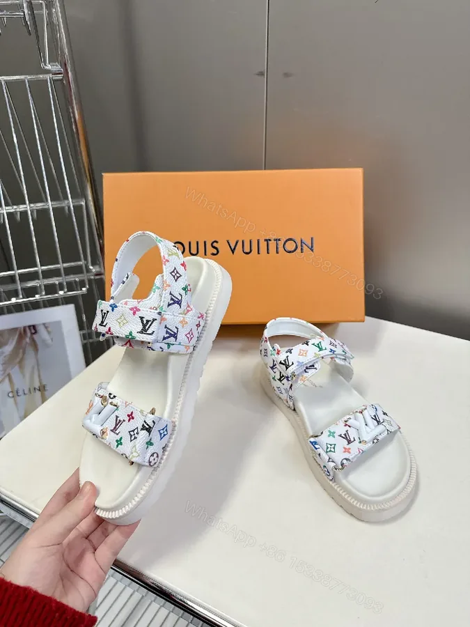 View 1 of Colorful Monogram Sandals with Comfort Fusion