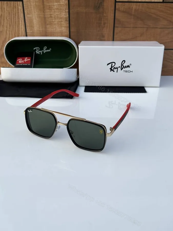 View 1 of First Copy RayBan 8830 Gold Green Sunglasses