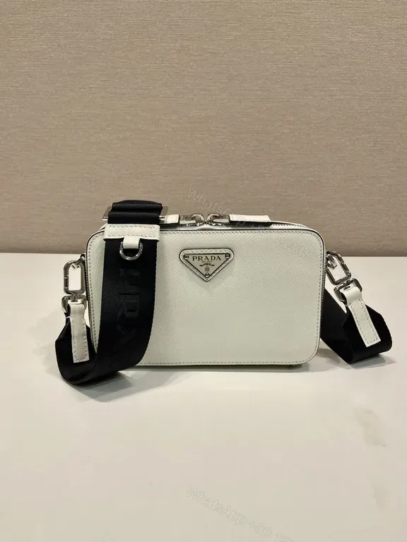 View 1 of Shimmer Prada Saffiano Crossbody â€” Compact Luxury, Secure Shine