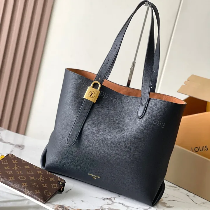 View 1 of LV Low Key Cabas MM Black Colour