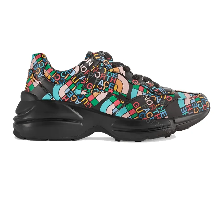 View 1 of Gucci x The North Face Rhyton Low Top Sneakers In Black – GC126