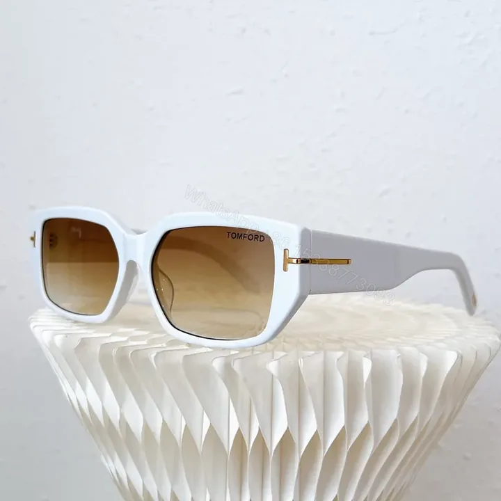 View 1 of White Frame Tom Ford Sunglasses: Bold, All-Day Comfort