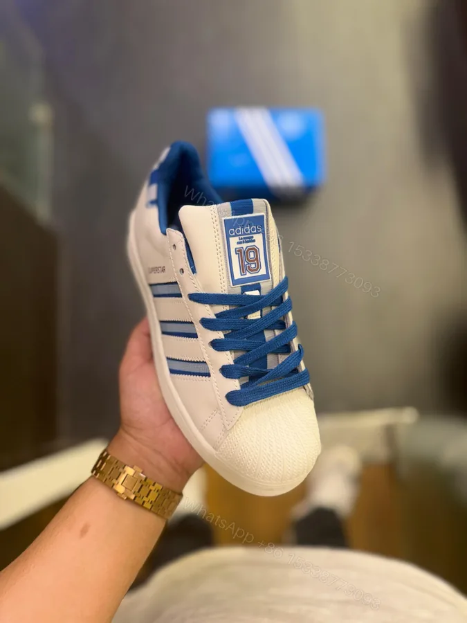 View 1 of First Copy Adidas Superstar 19 White Blue 2025