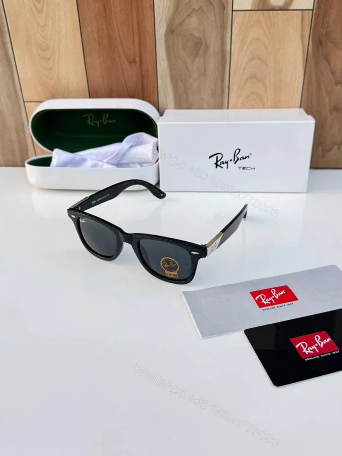 View 1 of First Copy RayBan 2157 Black Silver Sunglasses