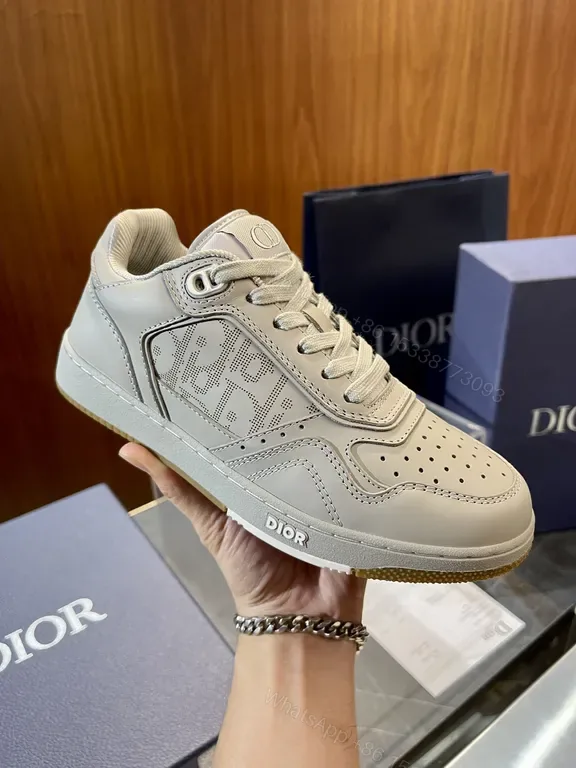 View 1 of Refined Textured High-Top Sneaker with Dior Detailing