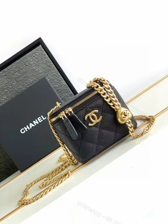 View 1 of Chic Quilted Mini Bag: Gold CC Hardware Hands-Free Luxury