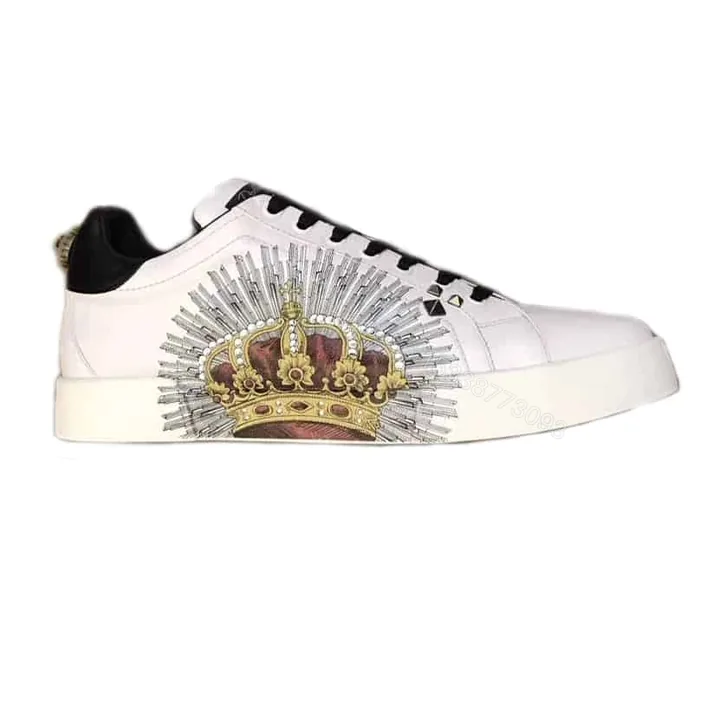 View 1 of DOLCE & GABBANA PRINTED CALFSKIN PORTOFINO SNEAKERS – DG9
