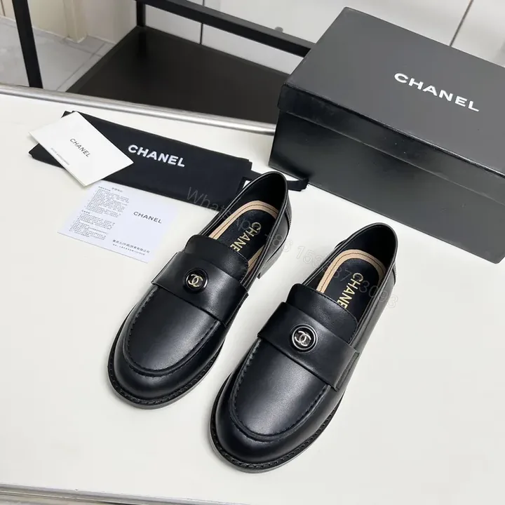 View 1 of Chic Leather Loafers - Signature Button Detail - Allâ€‘Day Comfort