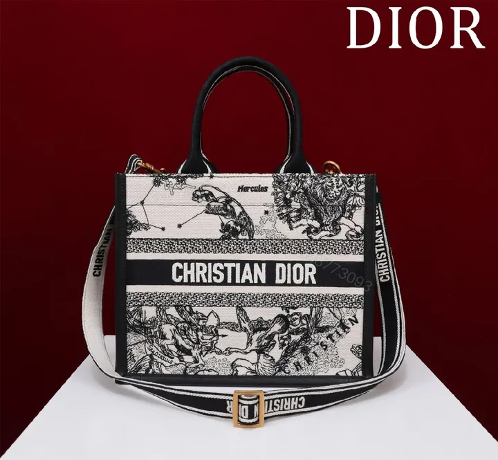 View 1 of Bold Canvas Handbag: Black-White Graphic Statement Bag