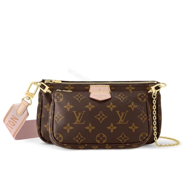 View 1 of Louis Vuitton Multi Pochette Accessoires Monogram Light Pink 24Cm M44840