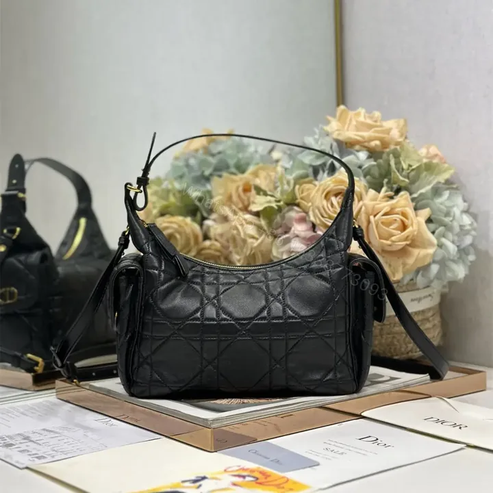 View 1 of 高仿Dior*D-Dream系列M632M900小羊皮單肩包中號黑色免檢版