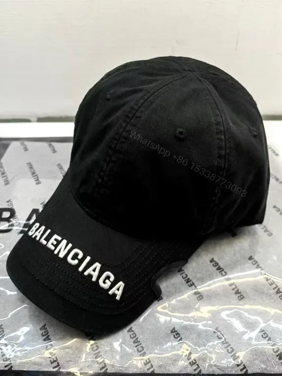 View 1 of Black Logo-Block Cap - Signature Luxury Cotton Twill Hat