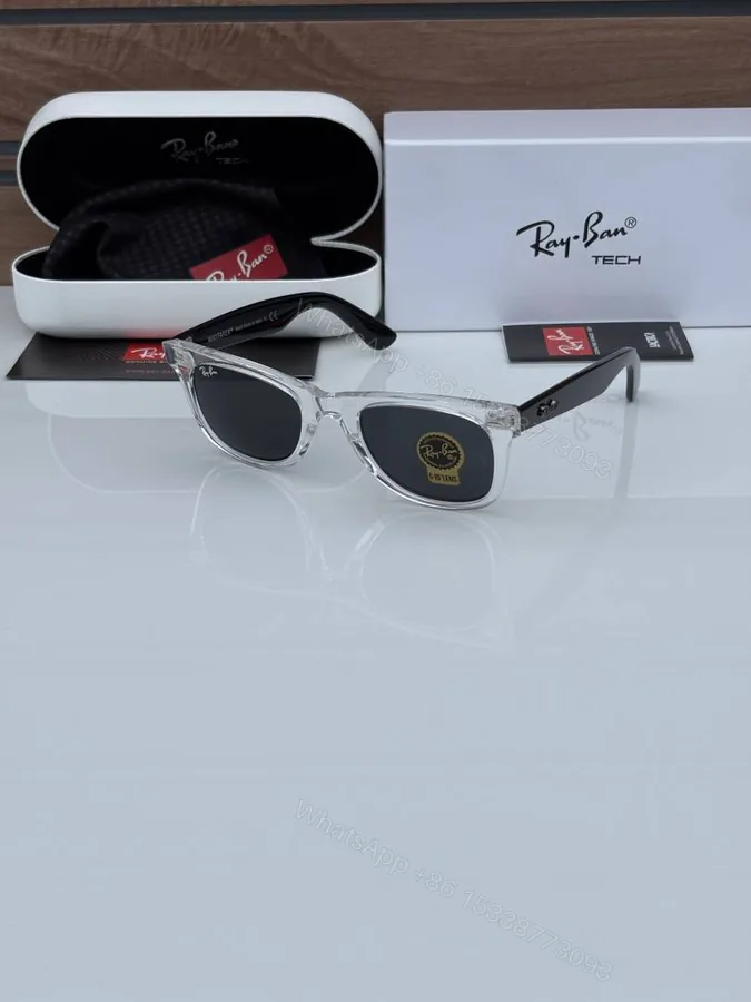 View 1 of First Copy Rayban 2140 Slant Transparent Black Glass Quality