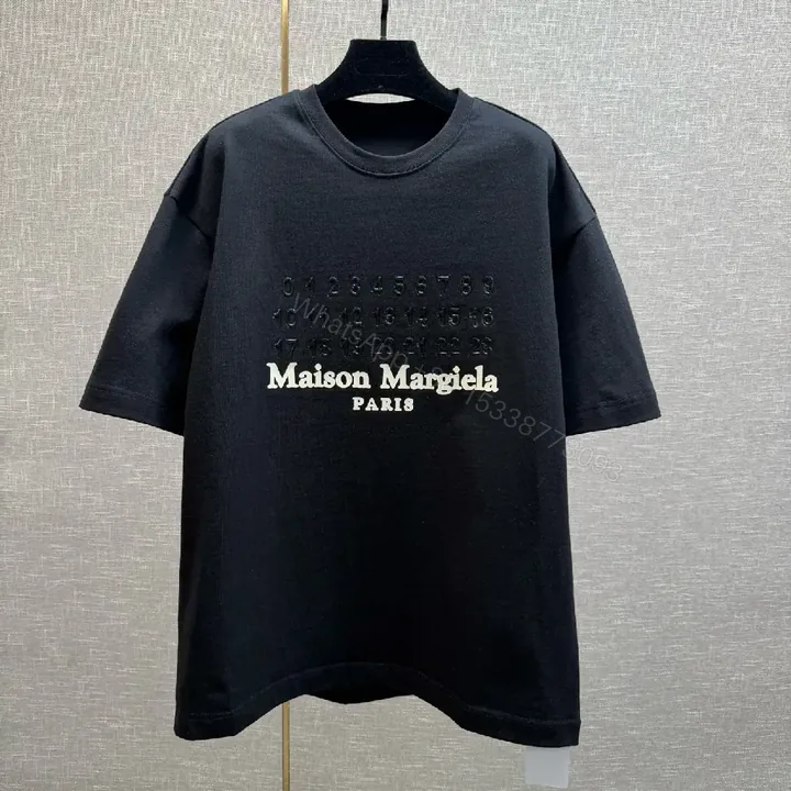 View 1 of Black Cotton Crew Neck Tee: Subtle Embroidery, Luxury Wear