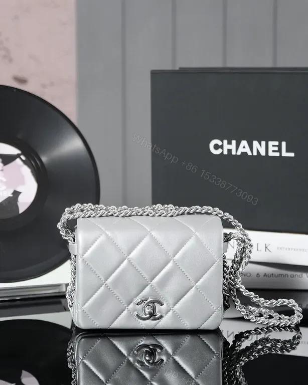 View 1 of Chanel-Style Quilted Metallic Mini Bag: Day-to-Night Sophistication