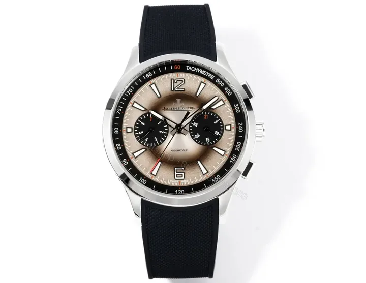View 1 of Jaeger LeCoultre Beige Chronograph Watch Rubber Strap Ultimate 42MM JLC-POL-CHRONO-BGE-RUB-42