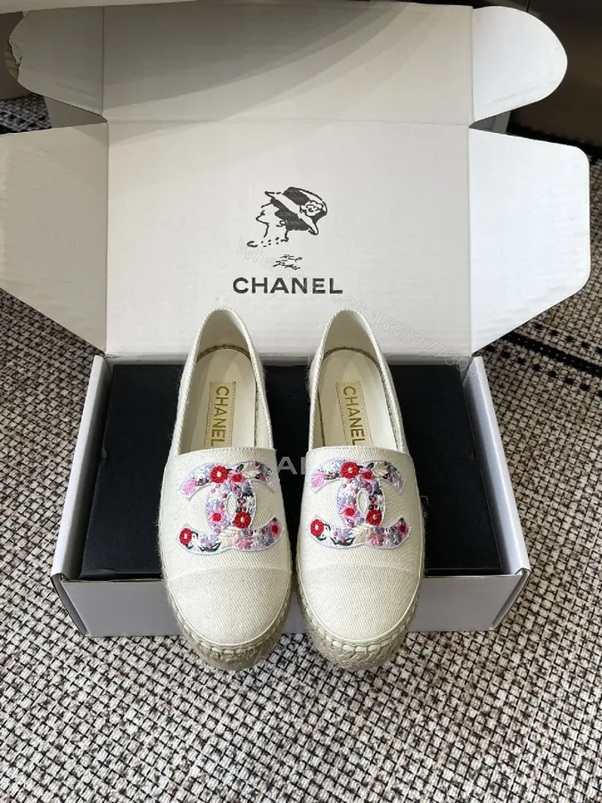 View 1 of Floral Embroidered Canvas Espadrille - Couture-Inspired Sneakers