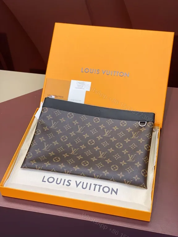 View 1 of Bold Monogram LV Clutch: Luxe, Versatile Evening Essential