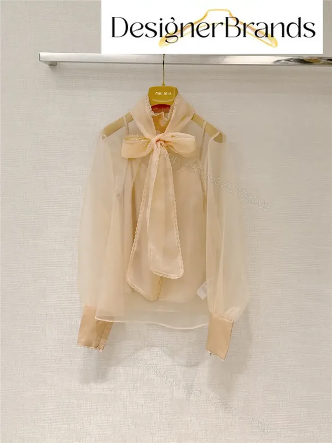 View 1 of Zimmermann Women Beige Silk Organza Top