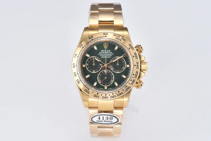 View 1 of WF Factory Clean Factory Clean Rolex Daytona Green Gold Watch