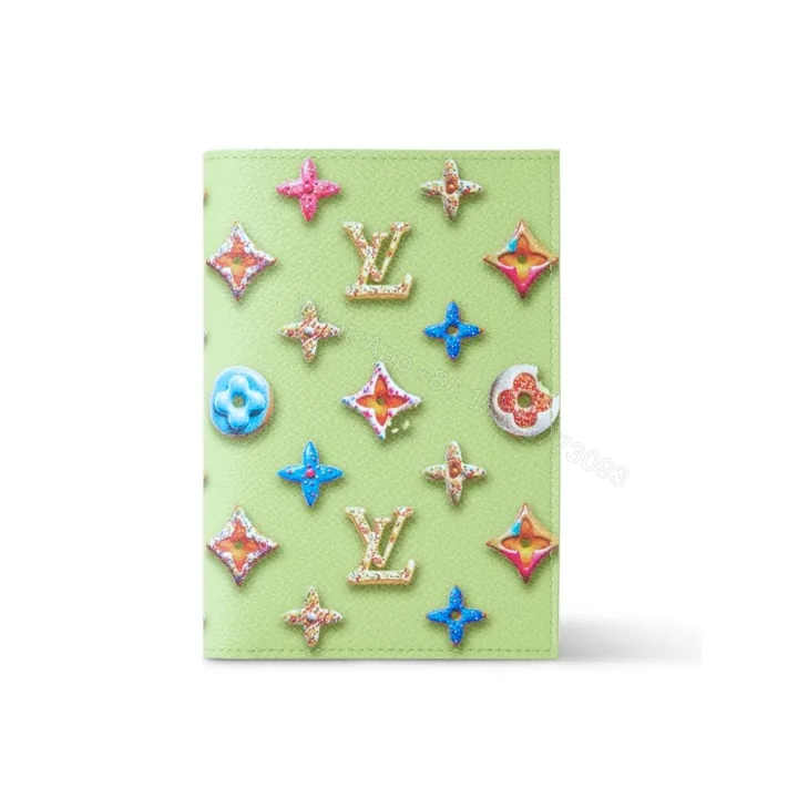 View 1 of Louis Vuitton Passport Cover Monogram Donuts Green 14Cm M28039