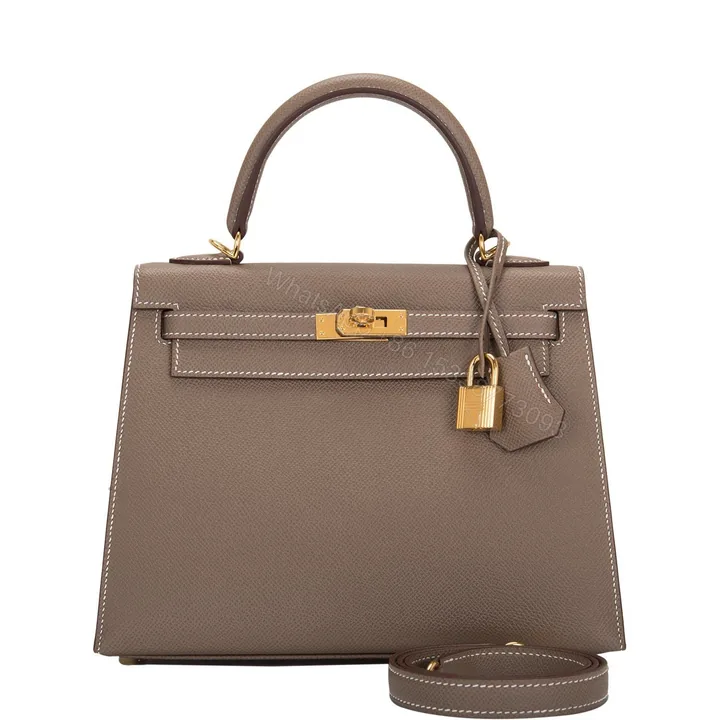 View 1 of H KELLY EPSOM CK18 ETOUPE GOLD HARDWARE 25CM