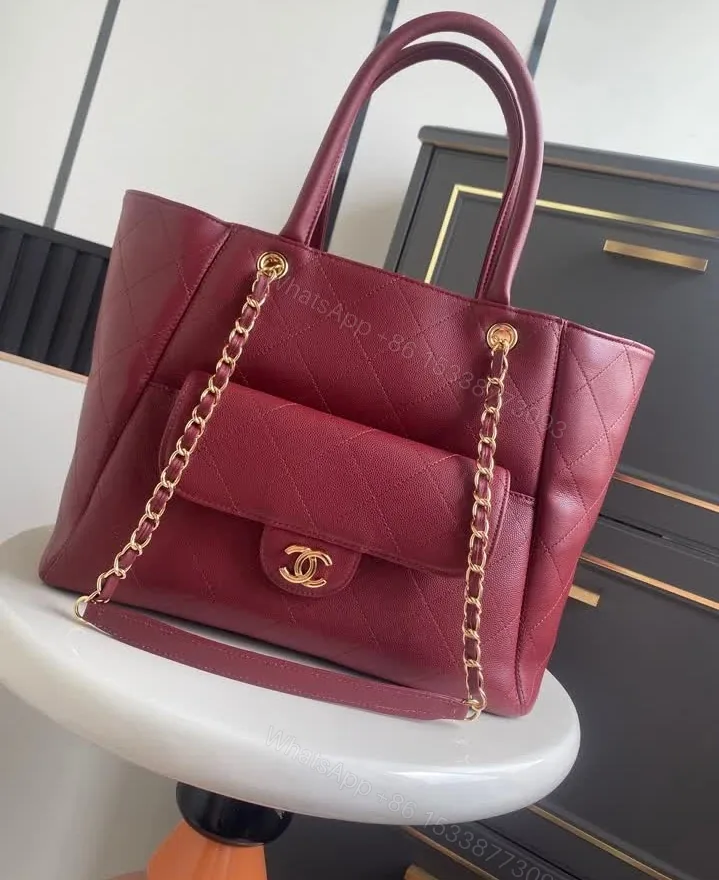 View 1 of Chanel Replica Shopping Tote Bag 6024 Grained Calfskin